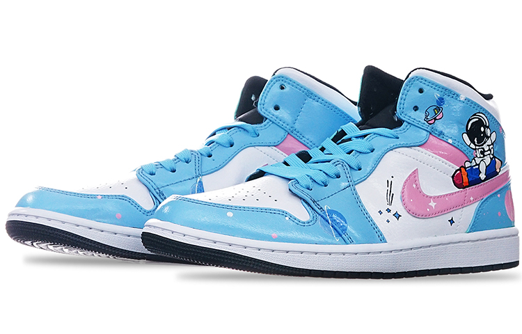 Lookbook [Kasut Tersuai] Air Jordan 1 Mid 'Hijau Pulau Angkasawan' 554724-132-(TeamT-宇航员北卡蓝S-BOX)