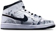 Order 【定制鞋款】Air Jordan 1 Mid“岛屿绿竹墨” 554725-132(Teamone-女款国潮水墨竹叶Z)