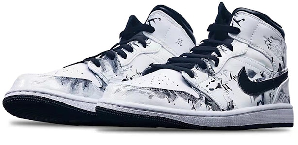 【定制鞋款】Air Jordan 1 Mid“岛屿绿竹墨” 554725-132(Teamone-女款国潮水墨竹叶Z) Lookbook 【定制鞋款】Air Jordan 1 Mid“岛屿绿竹墨” 554725-132(Teamone-女款国潮水墨竹叶Z)