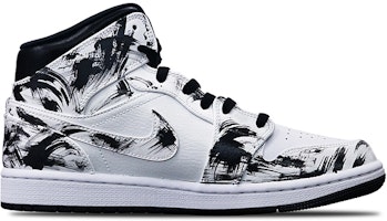 【定製球鞋】 Jordan Air Jordan 1 Mid "Island Green" 中國風水墨塗鴉 手繪噴繪國潮系列主題 中幫 復古籃球鞋 GS 黑白 Order 【定製球鞋】 Jordan Air Jordan 1 Mid "Island Green" 中國風水墨塗鴉 手繪噴繪國潮系列主題 中幫 復古籃球鞋 GS 黑白