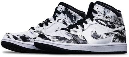 【定製球鞋】 Jordan Air Jordan 1 Mid "Island Green" 中國風水墨塗鴉 手繪噴繪國潮系列主題 中幫 復古籃球鞋 GS 黑白 Lookbook 【定製球鞋】 Jordan Air Jordan 1 Mid "Island Green" 中國風水墨塗鴉 手繪噴繪國潮系列主題 中幫 復古籃球鞋 GS 黑白