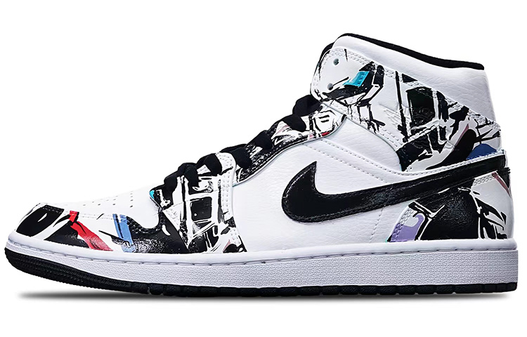 Buy Zapatillas Personalizadas Air Jordan 1 Mid "Isla Verde Cyberpunk" 554724-132(Teamone-男款赛博朋克红蓝黑)