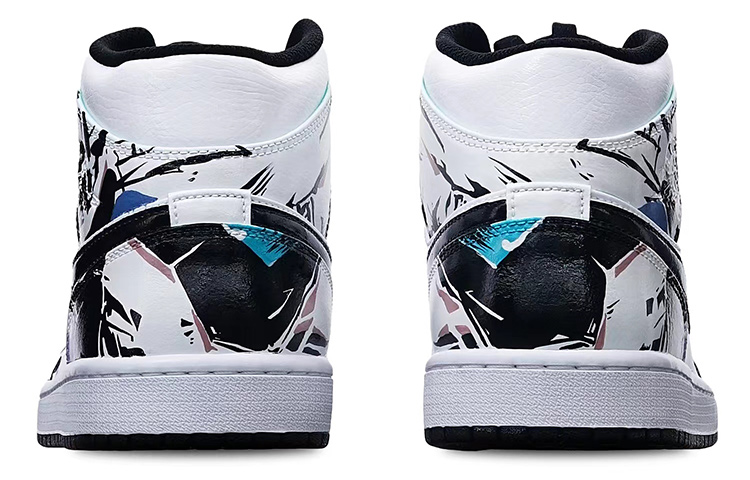 Shop Zapatillas Personalizadas Air Jordan 1 Mid "Isla Verde Cyberpunk" 554724-132(Teamone-男款赛博朋克红蓝黑)