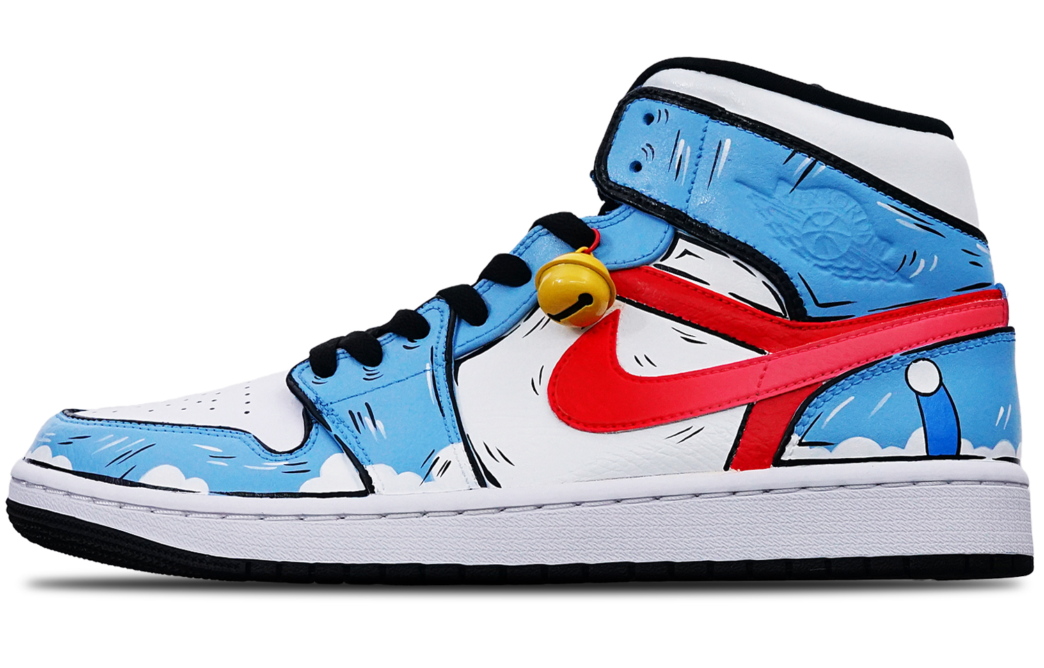 Buy [Zapatillas Personalizadas] Air Jordan 1 Mid 'Verde Isla Doraemon' 554724-132(Teamone-男款叮当蓝白红)
