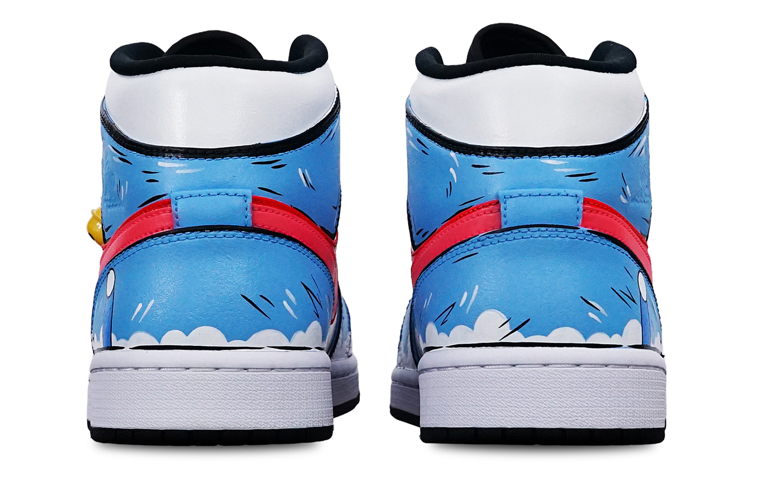 Shop [Zapatillas Personalizadas] Air Jordan 1 Mid 'Verde Isla Doraemon' 554724-132(Teamone-男款叮当蓝白红)