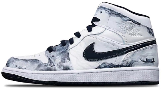 Zapatillas personalizadas Air Jordan 1 Mid 'Barco de Pesca Verde Isla' 554725-132(Teamone-女款国潮水墨渔舟Z) Buy Zapatillas personalizadas Air Jordan 1 Mid 'Barco de Pesca Verde Isla' 554725-132(Teamone-女款国潮水墨渔舟Z)