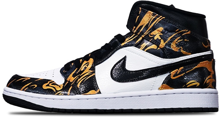 【訂製球鞋】Air Jordan 1 Mid "Island Green" 黑白熊貓 手繪噴繪中國風紋理 國潮系列主題 中幫 復古籃球鞋 男款 玫瑰金黑白 Buy 【訂製球鞋】Air Jordan 1 Mid "Island Green" 黑白熊貓 手繪噴繪中國風紋理 國潮系列主題 中幫 復古籃球鞋 男款 玫瑰金黑白