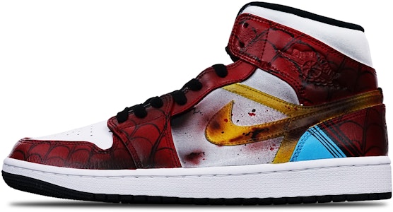 【定制球鞋】Jordan Air Jordan 1 Mid Island Green 動漫手繪 蜘蛛俠 中幫 復古籃球鞋 男款 紅白黃 Buy 【定制球鞋】Jordan Air Jordan 1 Mid Island Green 動漫手繪 蜘蛛俠 中幫 復古籃球鞋 男款 紅白黃