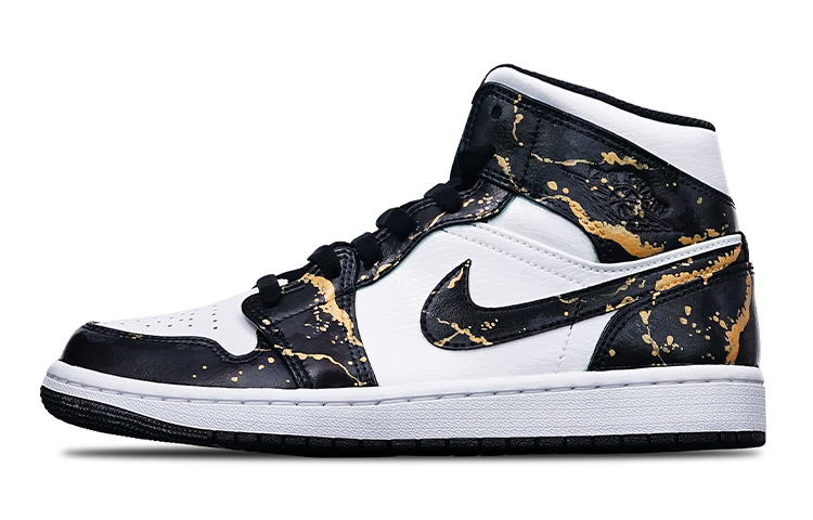 Buy [定制鞋款] Air Jordan 1 Mid '海岛绿飞溅 - 中国涂鸦' 554725-132-(TeamT-女款泼墨涂鸦)