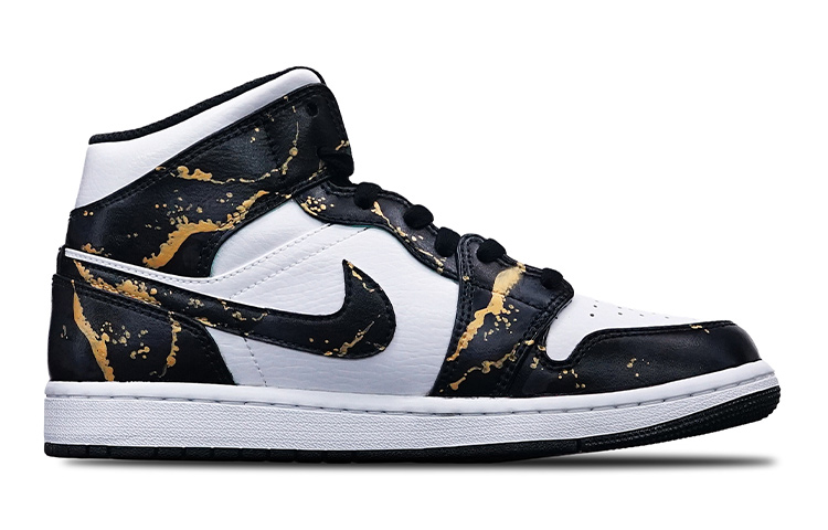 Order [定制鞋款] Air Jordan 1 Mid '海岛绿飞溅 - 中国涂鸦' 554725-132-(TeamT-女款泼墨涂鸦)