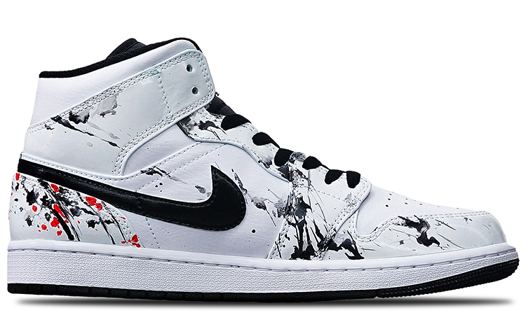 Order Jordan 1 Mid "Verde Isla y Ciruelo" 554724-132(Teamone-男款泼墨梅花黑白红Z)