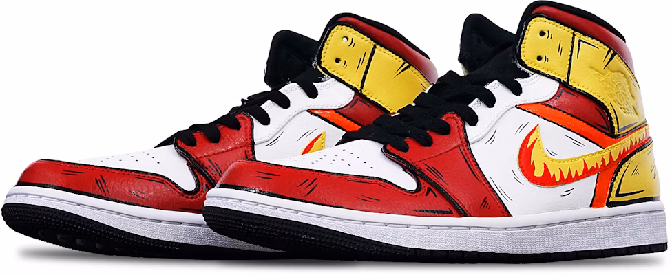 에어 조던 1 미드 '탄지로 섬세라믹' (Air Jordan 1 Mid 'Tanjiro Seoseuramik') 554724-132(Teamone-男款杏寿郎黄白红) Lookbook 에어 조던 1 미드 '탄지로 섬세라믹' (Air Jordan 1 Mid 'Tanjiro Seoseuramik') 554724-132(Teamone-男款杏寿郎黄白红)