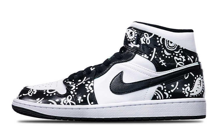 Buy [Zapatillas Personalizadas] Air Jordan 1 Mid 'Esencia Verde Isla' 554724-132(TeamT-男款腰果花黑白熊猫)