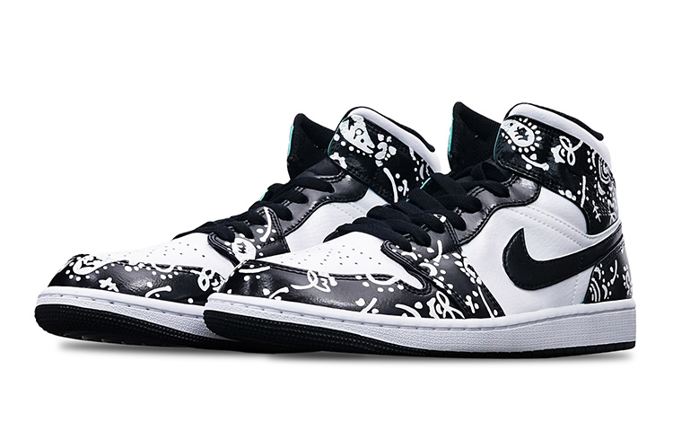 Lookbook [Zapatillas Personalizadas] Air Jordan 1 Mid 'Esencia Verde Isla' 554724-132(TeamT-男款腰果花黑白熊猫)