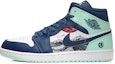 Buy 【定制鞋款】Air Jordan 1 Mid '日本浮世绘蓝薄荷' 554724-413(Team10-赤日海浪男QD)
