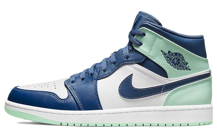 Sizing [Zapatillas Personalizadas] Air Jordan 1 Mid 'Ukiyo-e Azul Menta Japonés' 554724-413(Team10-赤日海浪男QD)