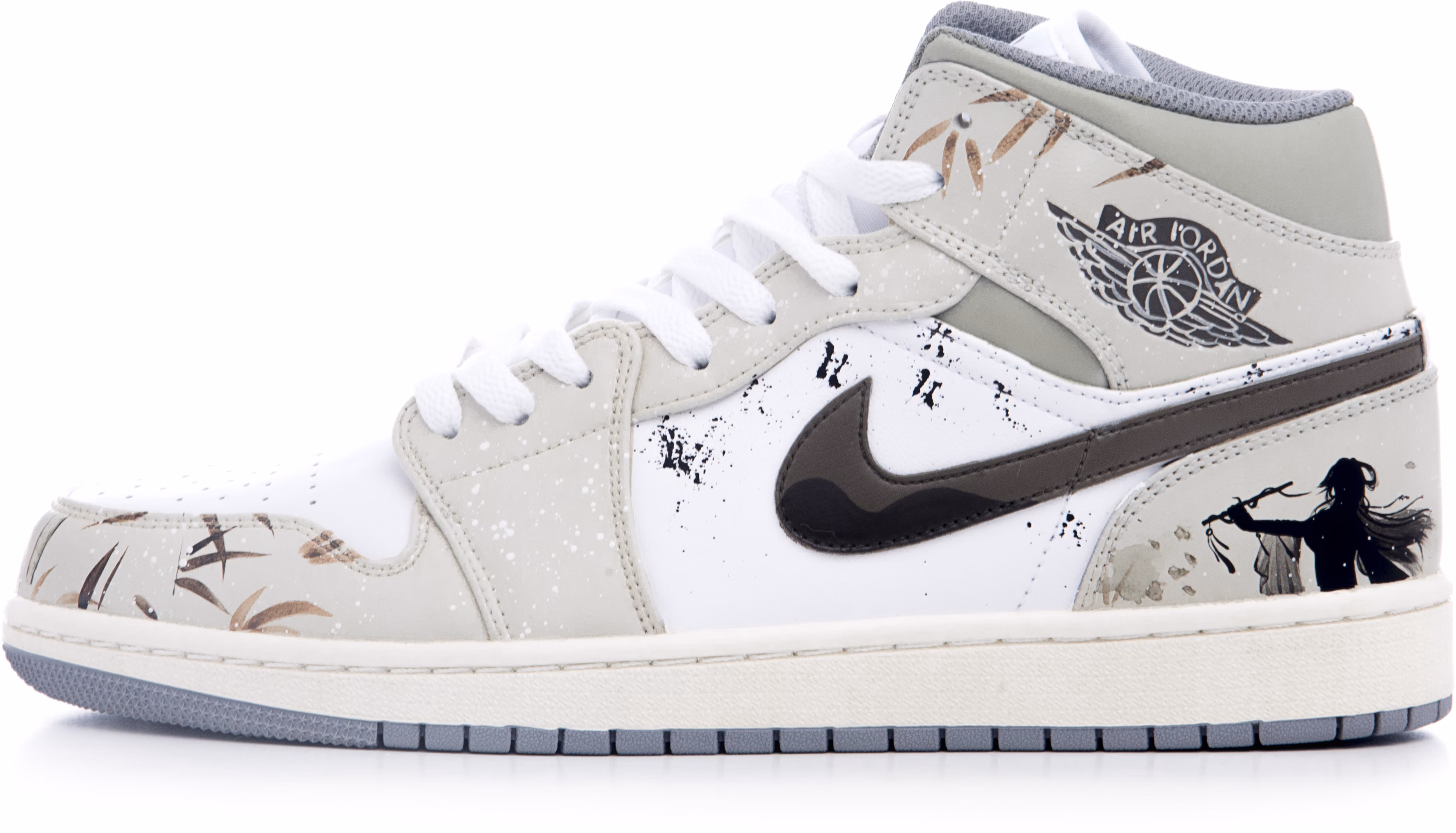 custom-shoes-air-jordan-1-mid-khaki-ink-brush