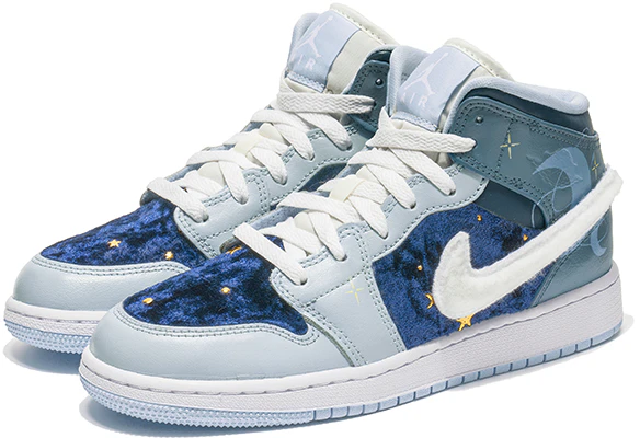 カスタムAJ1 Mid "クラインブルー プラッシュスウッシュ" 555112-401(TeamB-星月克莱因蓝S-BOX) Shop カスタムAJ1 Mid "クラインブルー プラッシュスウッシュ" 555112-401(TeamB-星月克莱因蓝S-BOX)