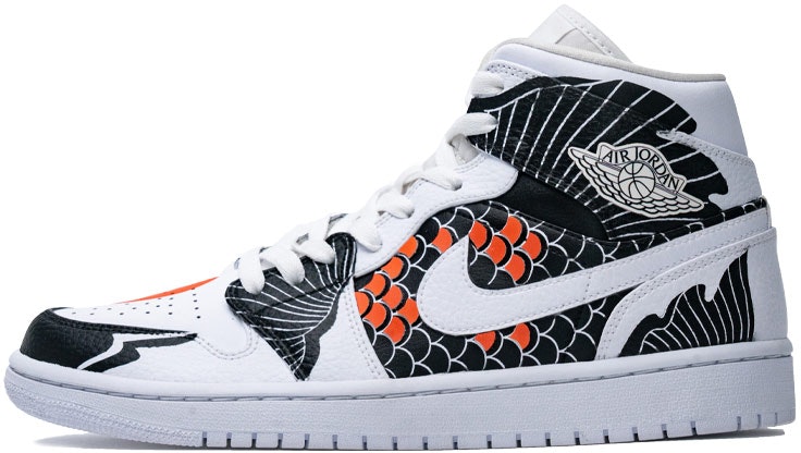 custom-shoes-air-jordan-1-mid-koi-fish-yin-yang-embossed-scales