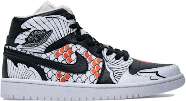 【訂製球鞋】 Jordan Air Jordan 1 Mid 野鶴製造 賀歲款 錦鯉陰陽 立體魚鱗 中幫 復古籃球鞋 男款 紅黑白 Order 【訂製球鞋】 Jordan Air Jordan 1 Mid 野鶴製造 賀歲款 錦鯉陰陽 立體魚鱗 中幫 復古籃球鞋 男款 紅黑白