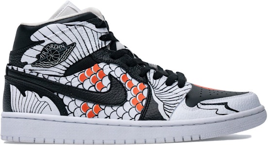 Jordan 1 Mid "Koi Yin Yang" (Escamas) 554724-130(TeamB-喷绘皮革贴合红黑白) Order Jordan 1 Mid "Koi Yin Yang" (Escamas) 554724-130(TeamB-喷绘皮革贴合红黑白)