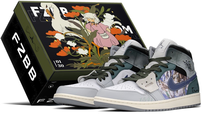 【定制球鞋】Jordan Air Jordan 1 Mid FZBB 特殊禮盒 解構 最後審判 中幫 復古籃球鞋 男款 藍綠灰 Buy 【定制球鞋】Jordan Air Jordan 1 Mid FZBB 特殊禮盒 解構 最後審判 中幫 復古籃球鞋 男款 藍綠灰