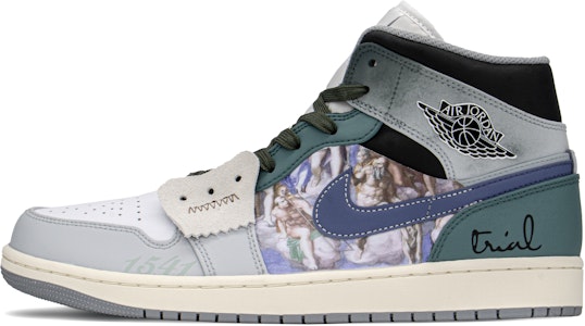 【定制球鞋】Jordan Air Jordan 1 Mid FZBB 特殊禮盒 解構 最後審判 中幫 復古籃球鞋 男款 藍綠灰 Order 【定制球鞋】Jordan Air Jordan 1 Mid FZBB 特殊禮盒 解構 最後審判 中幫 復古籃球鞋 男款 藍綠灰