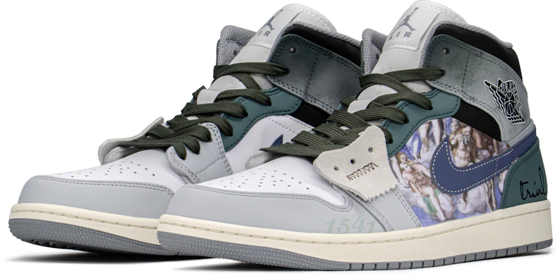Jordan 1 Mid "Juicio Final" Azul/Verde/Gris 554724-135(TeamA-AJ男壁画审判S-BOX) Shop Jordan 1 Mid "Juicio Final" Azul/Verde/Gris 554724-135(TeamA-AJ男壁画审判S-BOX)