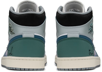 【定制球鞋】Jordan Air Jordan 1 Mid FZBB 特殊禮盒 解構 最後審判 中幫 復古籃球鞋 男款 藍綠灰 Details for 【定制球鞋】Jordan Air Jordan 1 Mid FZBB 特殊禮盒 解構 最後審判 中幫 復古籃球鞋 男款 藍綠灰