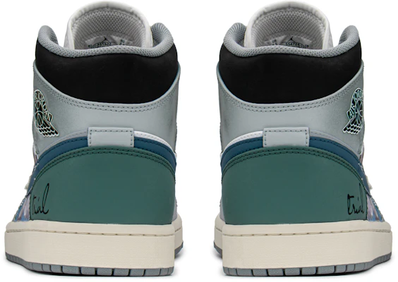 Jordan 1 Mid "Juicio Final" Azul/Verde/Gris 554724-135(TeamA-AJ男壁画审判S-BOX) Details for Jordan 1 Mid "Juicio Final" Azul/Verde/Gris 554724-135(TeamA-AJ男壁画审判S-BOX)