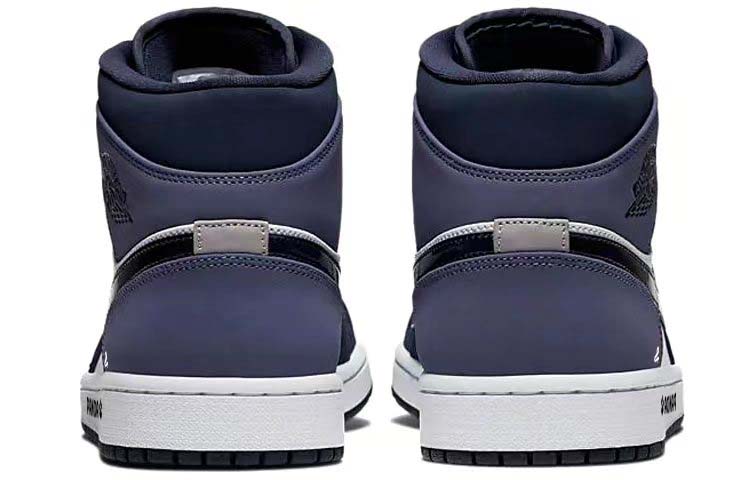 Shop [Sepatu Kustom] Air Jordan 1 Mid 'Lazy Panda - Ungu Pasir' 554724-445-460480