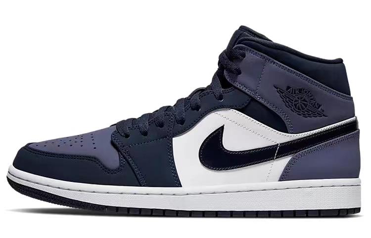 Details for [Sepatu Kustom] Air Jordan 1 Mid 'Lazy Panda - Ungu Pasir' 554724-445-460480