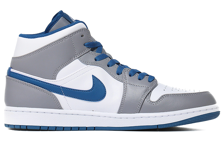 Order [Kasut Custom] Air Jordan 1 Mid 'Lazy Panda Abu Putih Biru' DQ8426-014(Team10-慵懒大熊猫）