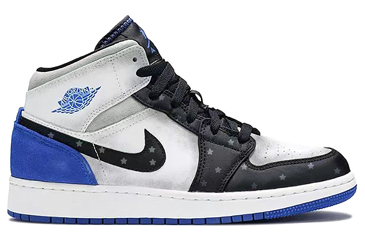 Order 에어 조던 1 미드 '커스텀 천칭자리' (Air Jordan 1 Mid 'Custom Libra') 852542-102(Team-E男女款天秤座黑白蓝)