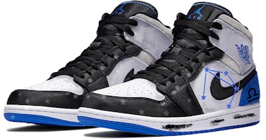 에어 조던 1 미드 '커스텀 천칭자리' (Air Jordan 1 Mid 'Custom Libra') 852542-102(Team-E男女款天秤座黑白蓝) Lookbook 에어 조던 1 미드 '커스텀 천칭자리' (Air Jordan 1 Mid 'Custom Libra') 852542-102(Team-E男女款天秤座黑白蓝)