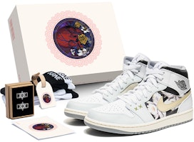 【訂製球鞋】Jordan Air Jordan 1 Mid 花語系列 野鶴製造 小雛菊限定 禮盒 中幫 復古籃球鞋 男款 灰白 Buy 【訂製球鞋】Jordan Air Jordan 1 Mid 花語系列 野鶴製造 小雛菊限定 禮盒 中幫 復古籃球鞋 男款 灰白