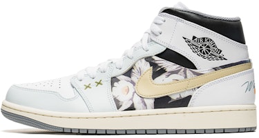 【訂製球鞋】Jordan Air Jordan 1 Mid 花語系列 野鶴製造 小雛菊限定 禮盒 中幫 復古籃球鞋 男款 灰白 Order 【訂製球鞋】Jordan Air Jordan 1 Mid 花語系列 野鶴製造 小雛菊限定 禮盒 中幫 復古籃球鞋 男款 灰白