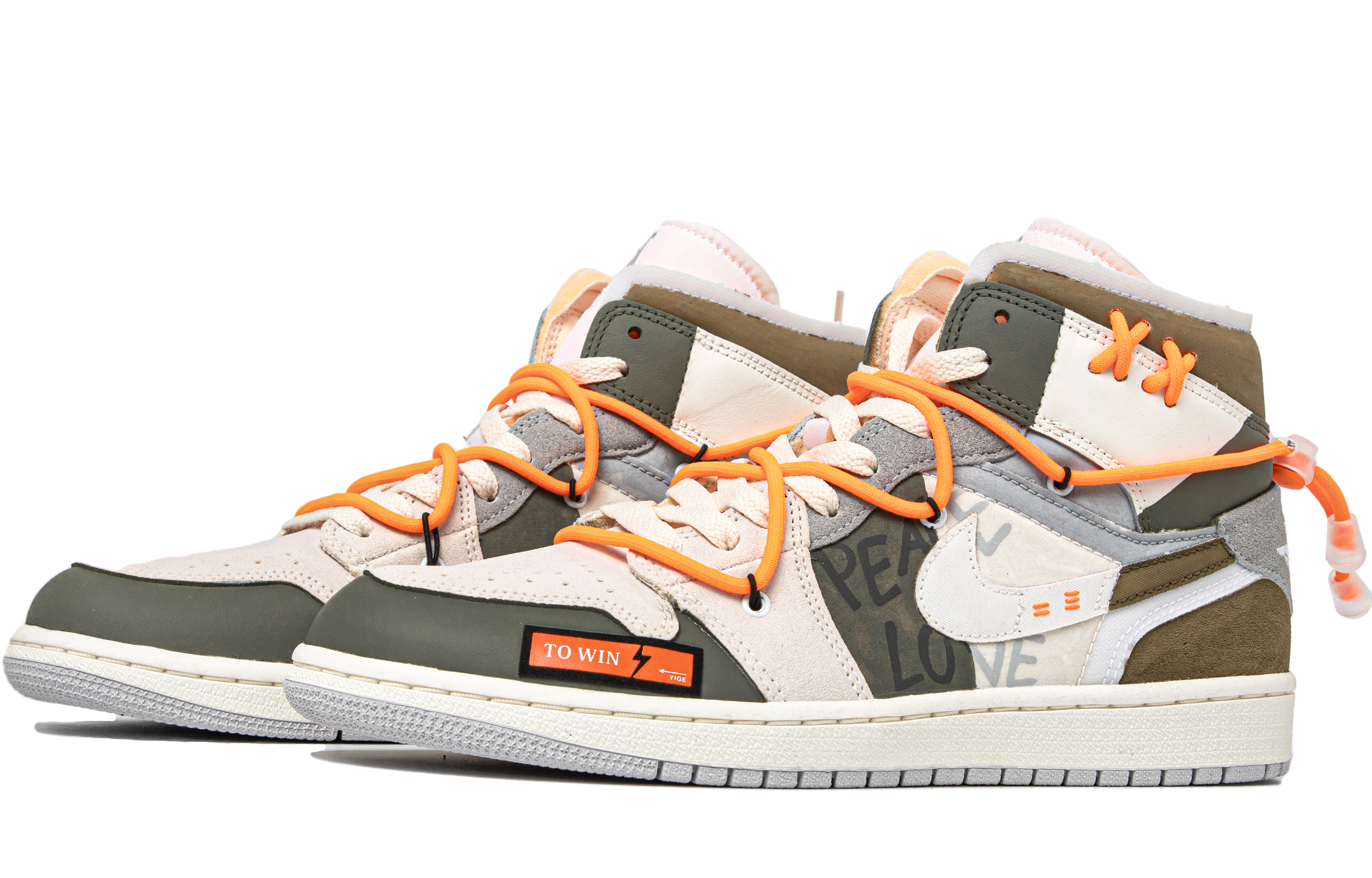 Lookbook [Zapatillas Personalizadas] Air Jordan 1 Mid 'Amor y Paz' DM9652-100(TeamM-男款爱与和平S-BOX)