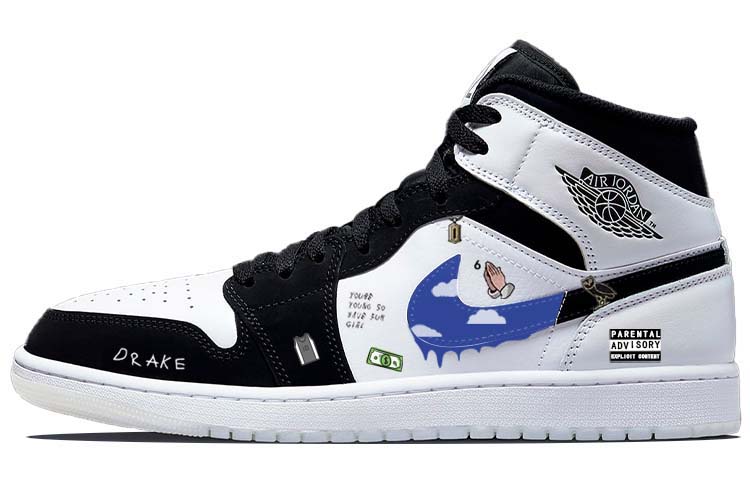 Buy 【訂製球鞋】 Jordan Air Jordan 1 英倫風美式 魔法學校 魔法貓頭鷹 熊貓 中筒 復古籃球鞋 男款 黑白