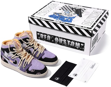 【定制球鞋】 Jordan Air Jordan 1 Mid 達芬奇定制 特殊鞋盒 魔紫庫洛 中幫 復古籃球鞋 GS 黑白紫 Buy 【定制球鞋】 Jordan Air Jordan 1 Mid 達芬奇定制 特殊鞋盒 魔紫庫洛 中幫 復古籃球鞋 GS 黑白紫