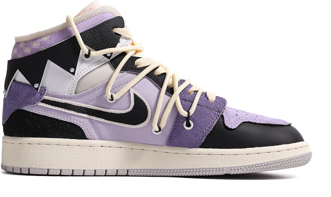 【定制球鞋】 Jordan Air Jordan 1 Mid 達芬奇定制 特殊鞋盒 魔紫庫洛 中幫 復古籃球鞋 GS 黑白紫 Lookbook 【定制球鞋】 Jordan Air Jordan 1 Mid 達芬奇定制 特殊鞋盒 魔紫庫洛 中幫 復古籃球鞋 GS 黑白紫