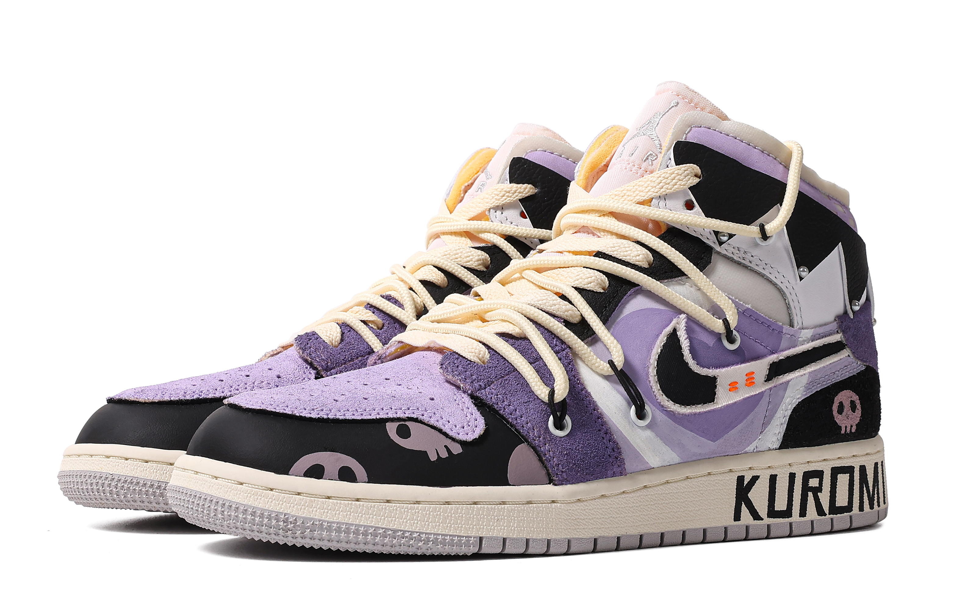 Shop [Kasut Custom] Air Jordan 1 Mid 'Magic Purple' DQ3726-100(TeamM-女款魔紫库洛S-BOX)