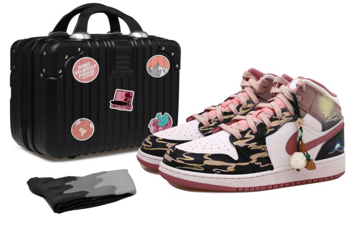 Buy 커스텀 에어 조던 1 미드 '까치구름' (Keoseutom Eeo Jo Deo 1 Mideu 'Kkachi Gureum') DQ8423-616(Team拾玖-中式喜鹊S-BOX)