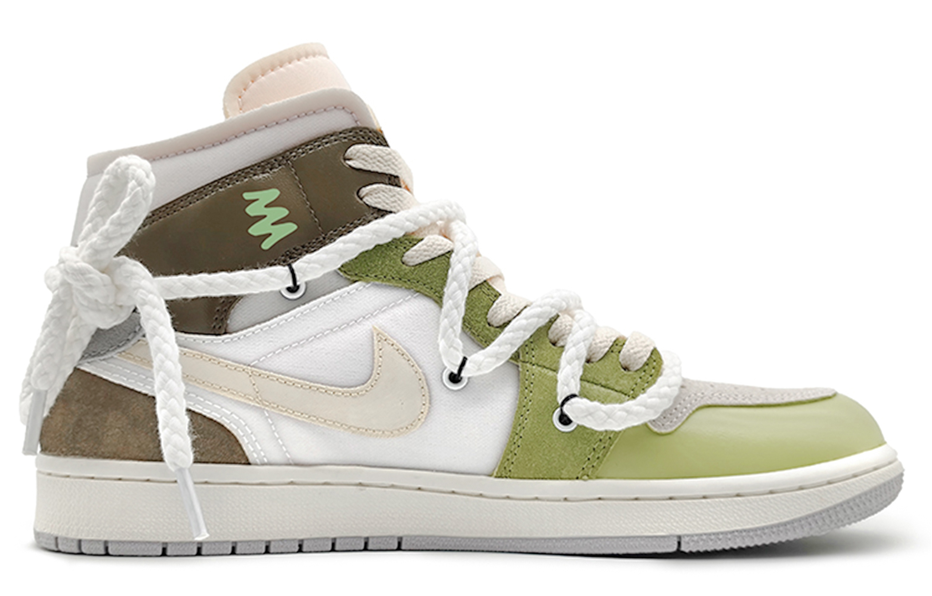 Order [定制鞋款] Air Jordan 1 Mid '抹茶拿铁兔年' DM9652-100(Team16-男款抹茶拿铁)