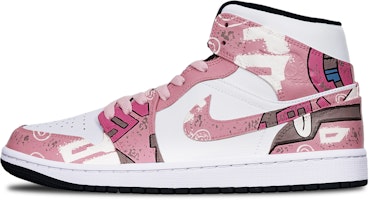 【定製球鞋】 Jordan Air Jordan 1 Mid 機械賽博朋克戰損高達風 限量特殊鞋盒 中幫 復古籃球鞋 男女同款 藕白 Order 【定製球鞋】 Jordan Air Jordan 1 Mid 機械賽博朋克戰損高達風 限量特殊鞋盒 中幫 復古籃球鞋 男女同款 藕白