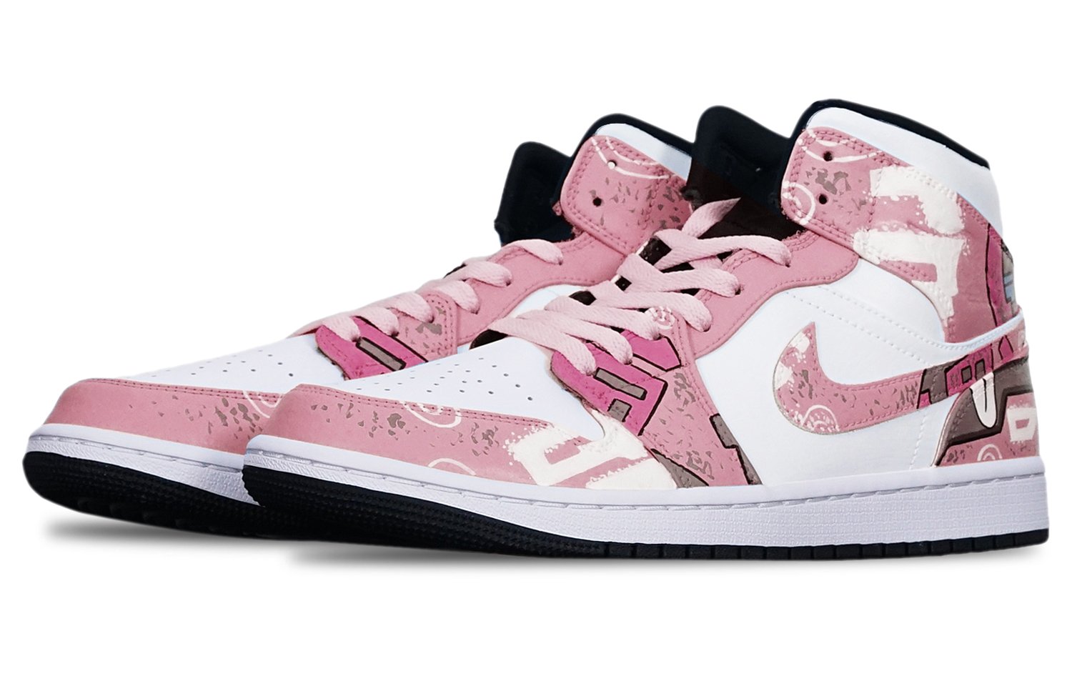 Shop [Sepatu Custom] Air Jordan 1 Mid 'Mech Cyberpunk Gundam Beige' 554724-075(TeamT-战损II型藕白S-BOX)