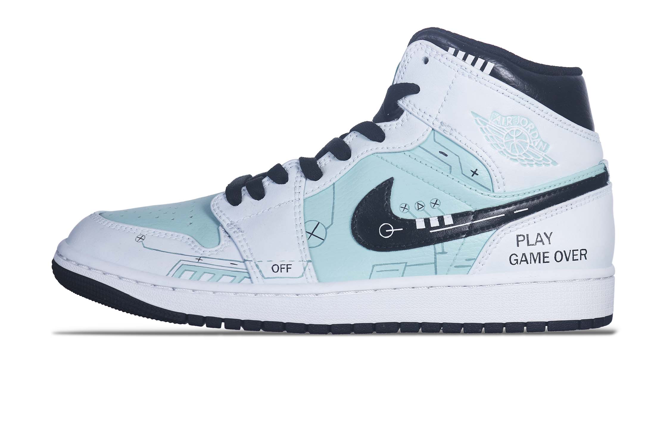 [Custom Shoes] Jordan 1 Mid 'Mint Green Circuit'