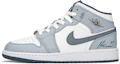 Buy 【訂製球鞋】 Jordan Air Jordan 1 霧藍戀人 防滑耐磨 中筒 復古籃球鞋 GS 灰藍白