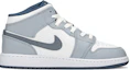 Order 【訂製球鞋】 Jordan Air Jordan 1 霧藍戀人 防滑耐磨 中筒 復古籃球鞋 GS 灰藍白