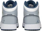 Shop 【訂製球鞋】 Jordan Air Jordan 1 霧藍戀人 防滑耐磨 中筒 復古籃球鞋 GS 灰藍白